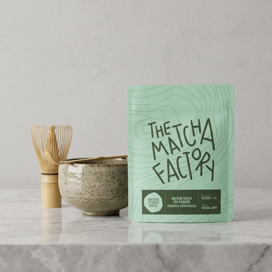 the matcha factory custom stand up pouches by mtpak matcha packaging design MTPak Coffee