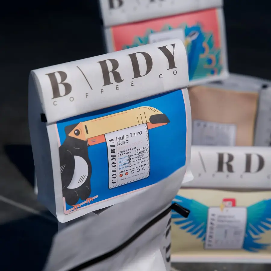 Birdy coffee packaging